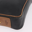 LOEWE Shoulder Bag Leather Black Gold Auth ar14355-11