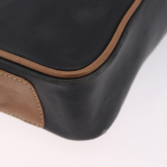 LOEWE Shoulder Bag Leather Black Gold Auth ar14355