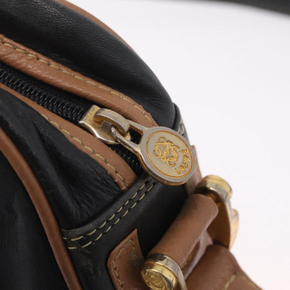 LOEWE Shoulder Bag Leather Black Gold Auth ar14355