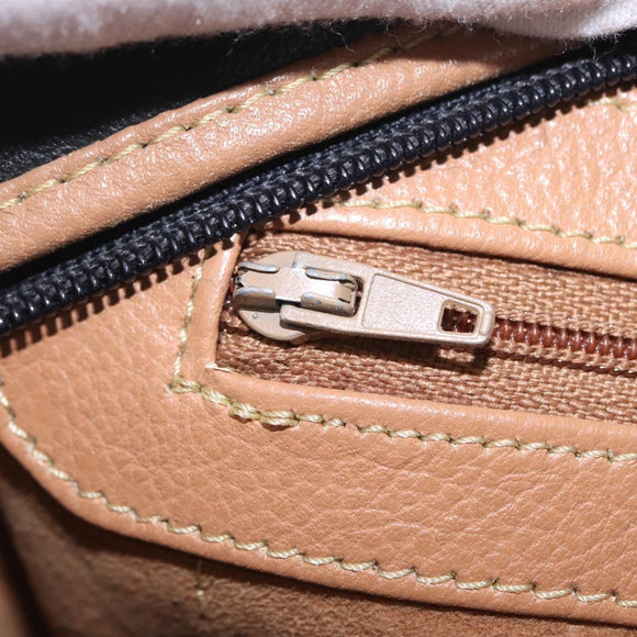 LOEWE Shoulder Bag Leather Black Gold Auth ar14355