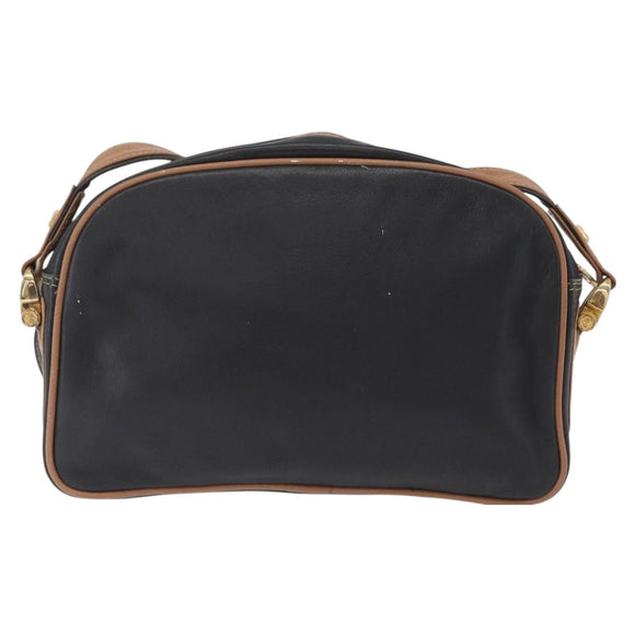 LOEWE Shoulder Bag Leather Black Gold Auth ar14355