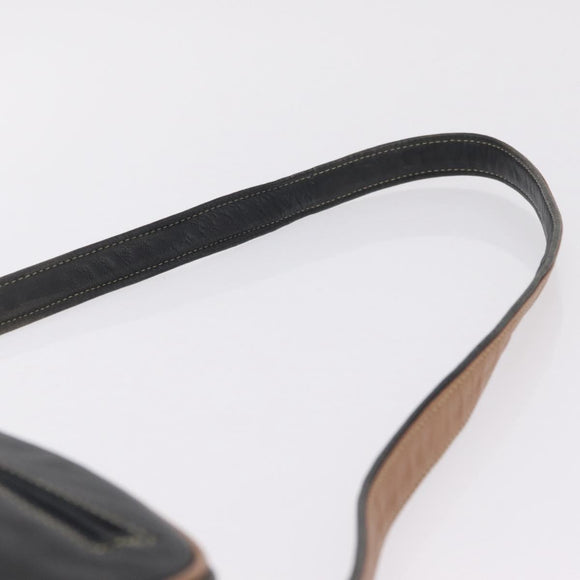 LOEWE Shoulder Bag Leather Black Gold Auth ar14355