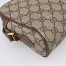 GUCCI GG Supreme Web Sherry Line Bag PVC Beige Gold 001 50 6655 Auth ar14356-13