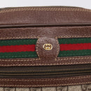 GUCCI GG Supreme Web Sherry Line Bag PVC Beige Gold 001 50 6655 Auth ar14356-15