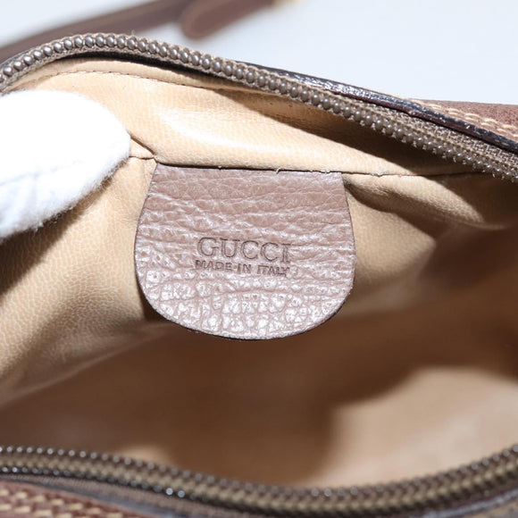 GUCCI GG Supreme Web Sherry Line Bag PVC Beige Gold 001 50 6655 Auth ar14356