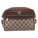 GUCCI GG Supreme Web Sherry Line Bag PVC Beige Gold 001 50 6655 Auth ar14356-2