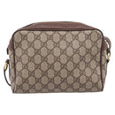 GUCCI GG Supreme Web Sherry Line Bag PVC Beige Gold 001 50 6655 Auth ar14356-3