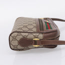 GUCCI GG Supreme Web Sherry Line Bag PVC Beige Gold 001 50 6655 Auth ar14356-5