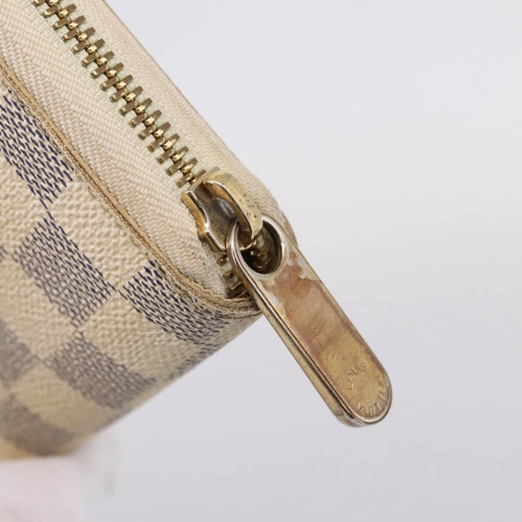 LOUIS VUITTON Damier Azur Zippy Organizer Long Wallet N60012 LV Auth ar14357