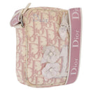 Christian Dior Trotter Canvas Shoulder Bag PVC Pink Silver Auth ar14360-1