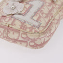 Christian Dior Trotter Canvas Shoulder Bag PVC Pink Silver Auth ar14360-16