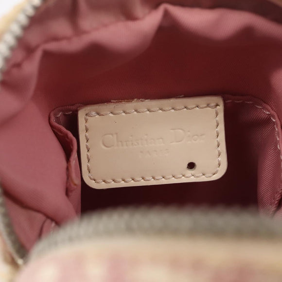 Christian Dior Trotter Canvas Shoulder Bag PVC Pink Silver Auth ar14360