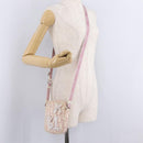 Christian Dior Trotter Canvas Shoulder Bag PVC Pink Silver Auth ar14360-28