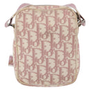 Christian Dior Trotter Canvas Shoulder Bag PVC Pink Silver Auth ar14360-3