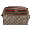 GUCCI GG Supreme Web Sherry Line Bag PVC Beige Gold 001 44 6655 Auth ar14362-2