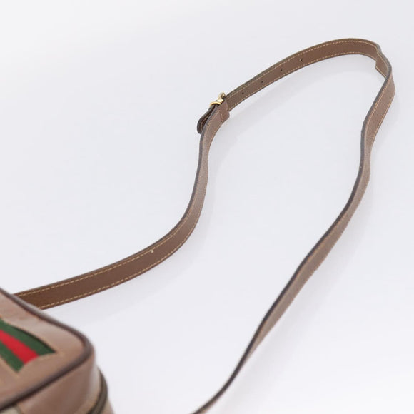 GUCCI GG Supreme Web Sherry Line Bag PVC Beige Gold 001 44 6655 Auth ar14362