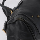 Chloe Paddington Hand Bag Leather Black Gold Silver Auth ar14367A-10