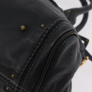 Chloe Paddington Hand Bag Leather Black Gold Silver Auth ar14367A-11