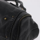 Chloe Paddington Hand Bag Leather Black Gold Silver Auth ar14367A-13