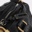 Chloe Paddington Hand Bag Leather Black Gold Silver Auth ar14367A-17