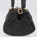 Chloe Paddington Hand Bag Leather Black Gold Silver Auth ar14367A-4