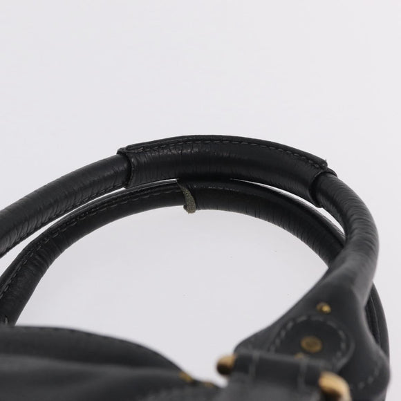 Chloe Paddington Hand Bag Leather Black Gold Silver Auth ar14367A