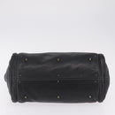 Chloe Paddington Hand Bag Leather Black Gold Silver Auth ar14367A-9