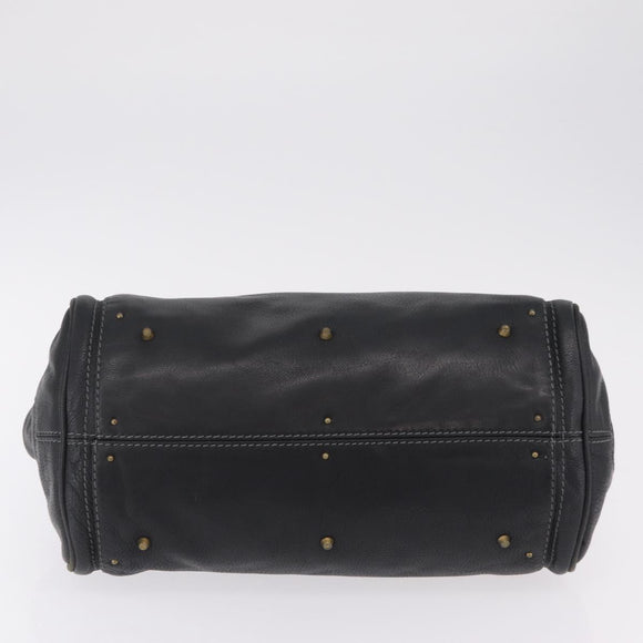 Chloe Paddington Hand Bag Leather Black Gold Silver Auth ar14367A