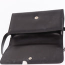 GUCCI Shoulder Bag Leather Outlet Black Silver 001 3063 Auth ar14368-18