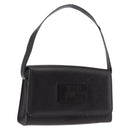 GUCCI Shoulder Bag Leather Outlet Black Silver 001 3063 Auth ar14368-1
