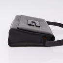 GUCCI Shoulder Bag Leather Outlet Black Silver 001 3063 Auth ar14368-5
