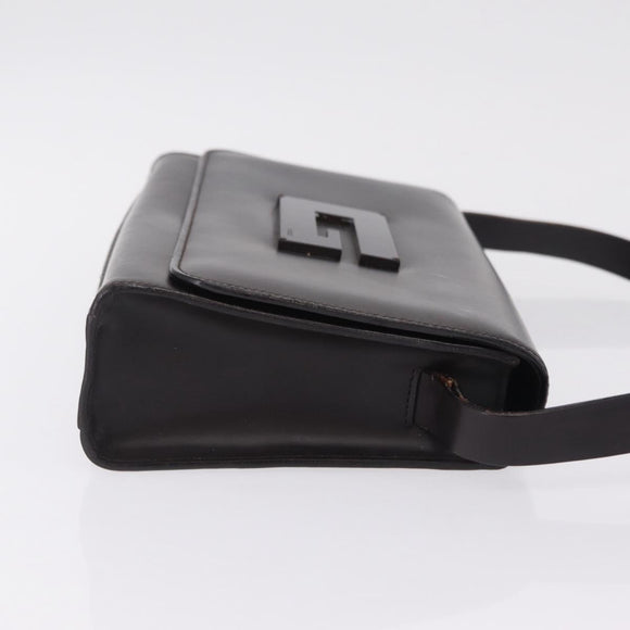 GUCCI Shoulder Bag Leather Outlet Black Silver 001 3063 Auth ar14368