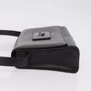 GUCCI Shoulder Bag Leather Outlet Black Silver 001 3063 Auth ar14368-6