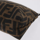 FENDI Zucca Canvas Pouch Black Brown Auth ar14369-11