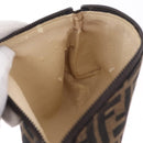 FENDI Zucca Canvas Pouch Black Brown Auth ar14369-15