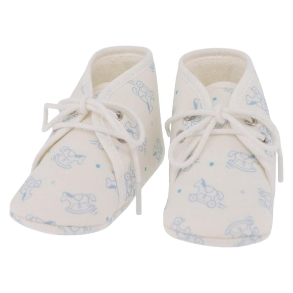 HERMES Baby Shoes Silk White Auth ar14371A