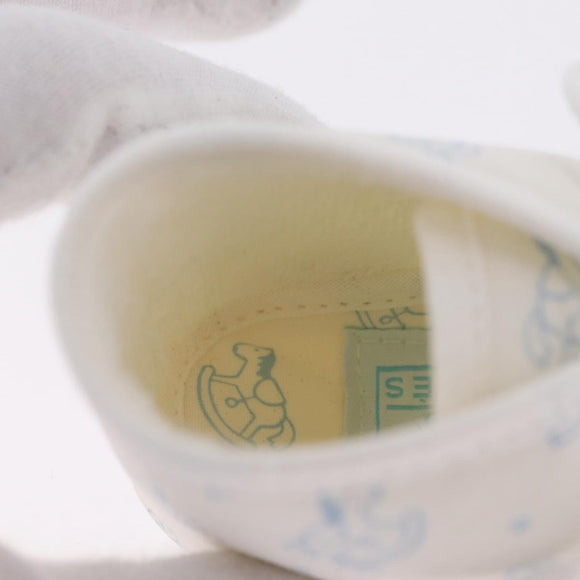 HERMES Baby Shoes Silk White Auth ar14371A