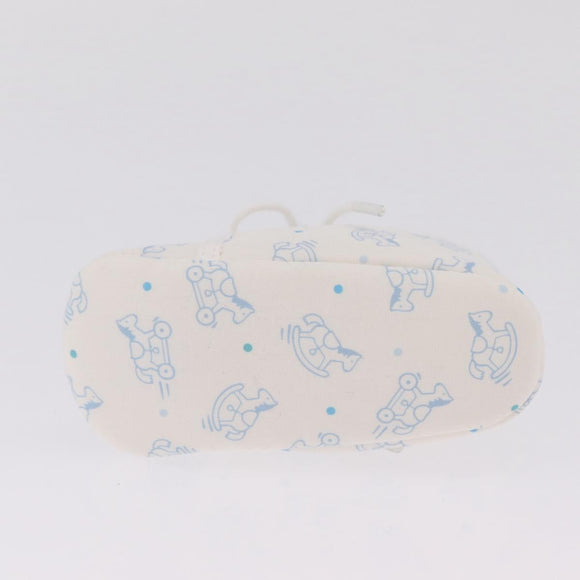 HERMES Baby Shoes Silk White Auth ar14371A