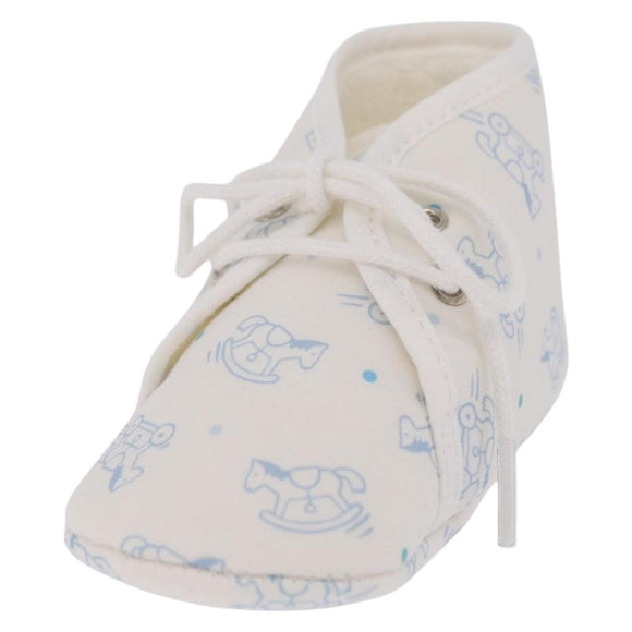 HERMES Baby Shoes Silk White Auth ar14371A