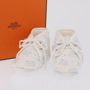 HERMES Baby Shoes Silk White Auth ar14371A-26