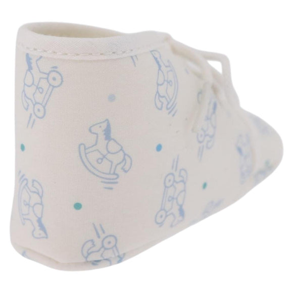 HERMES Baby Shoes Silk White Auth ar14371A
