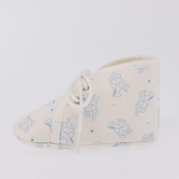 HERMES Baby Shoes Silk White Auth ar14371A