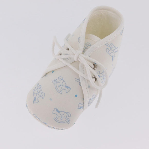HERMES Baby Shoes Silk White Auth ar14371A