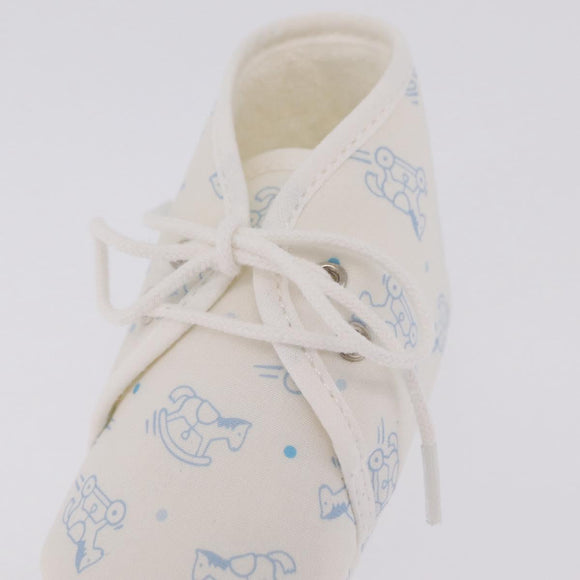 HERMES Baby Shoes Silk White Auth ar14371A