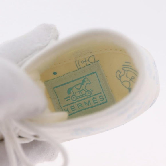 HERMES Baby Shoes Silk White Auth ar14371A