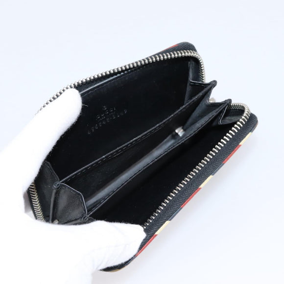 GUCCI GG Supreme Night Courier Coin Purse PVC Black Silver 496343 Auth ar14376