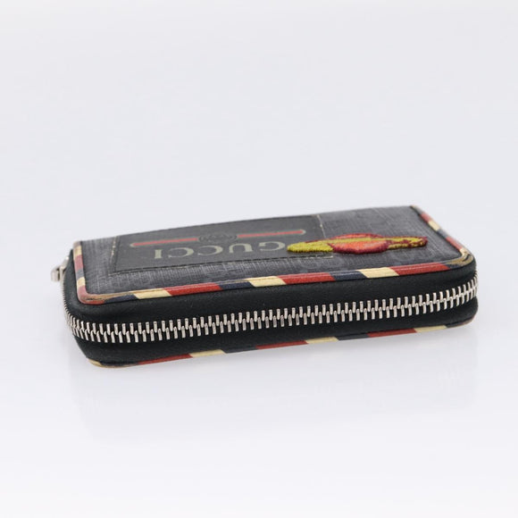 GUCCI GG Supreme Night Courier Coin Purse PVC Black Silver 496343 Auth ar14376