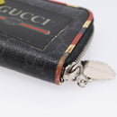 GUCCI GG Supreme Night Courier Coin Purse PVC Black Silver 496343 Auth ar14376-8