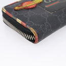 GUCCI GG Supreme Night Courier Coin Purse PVC Black Silver 496343 Auth ar14376-9