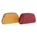 LOUIS VUITTON Epi Dauphine PM Pouch 2 Set Red Yellow LV Auth ar14381-1